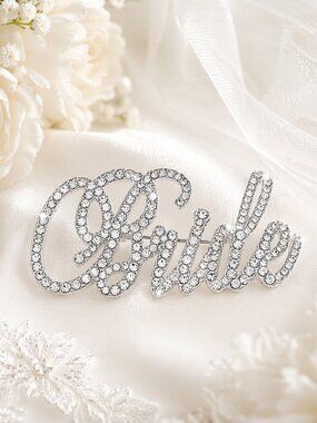 Unik Occasions Bride Rhinestone Pin in Silver